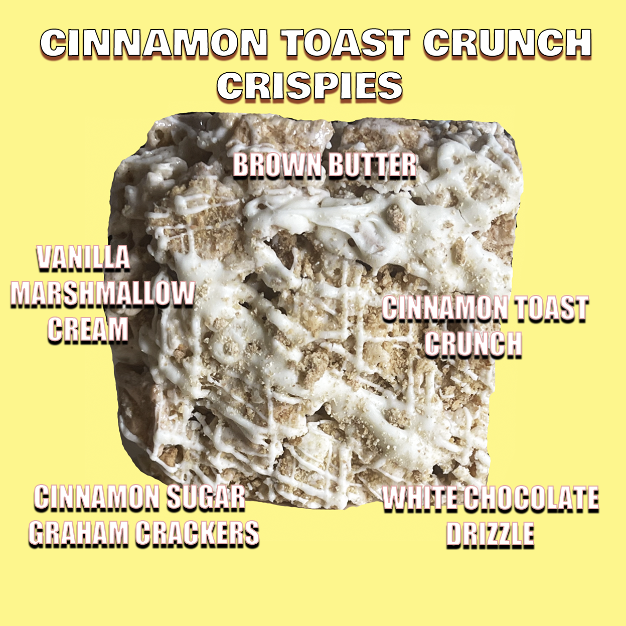 Cinnamon Toast Crunch Rice Crispy Treat| 8x8 Inch Pan