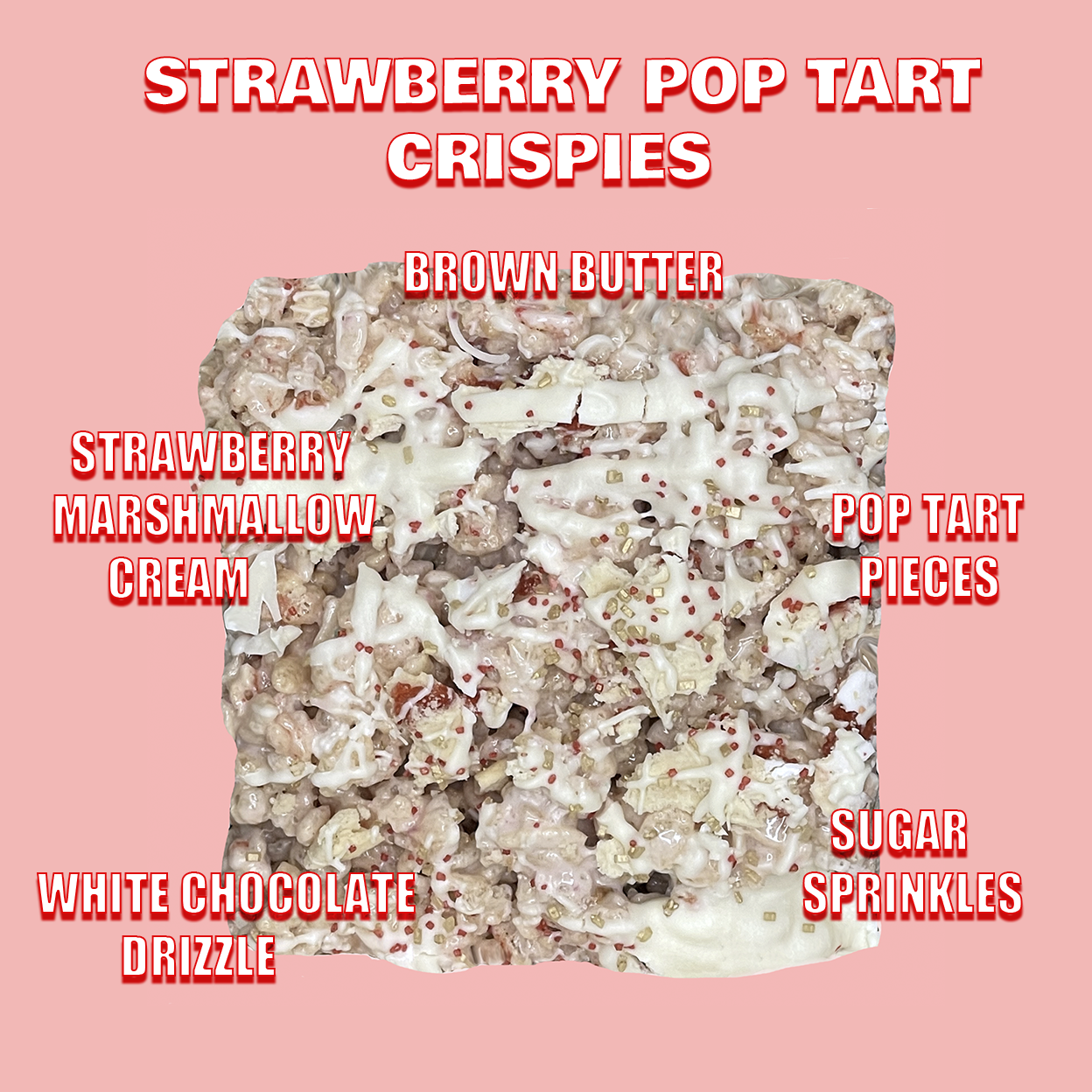 Strawberry Pop-Tart Rice Krispy Treats | 8x8 Inch Pan